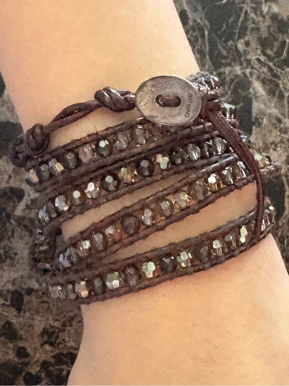 Chan Luu Crystal Bead Wrap Bracelet - Brown